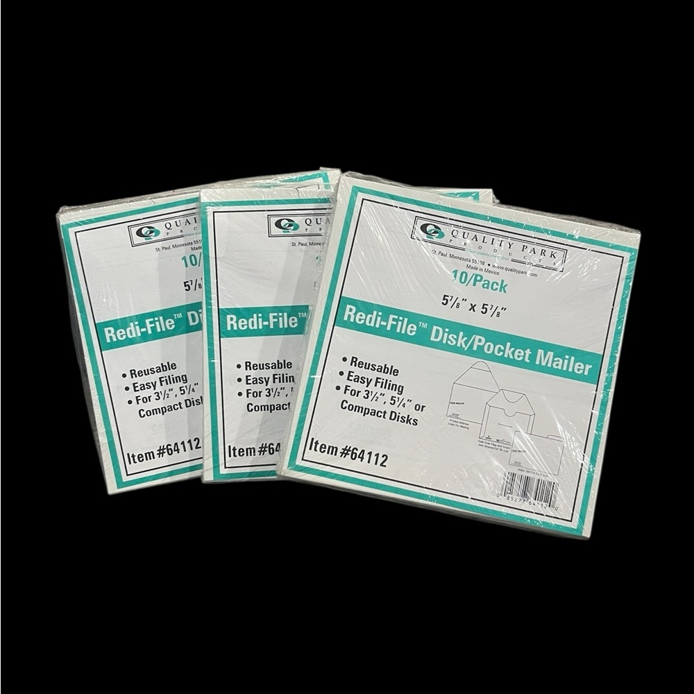 Quality Park Redi-File Disk Pocket Mailer, 5 7/8”x 5 7/8” #64112 Lot (30) Sealed